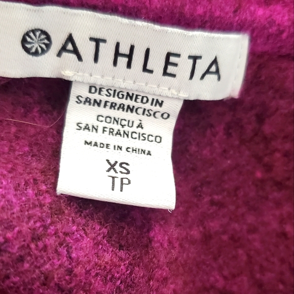ATHLETA Hawthorne Textured Crew Neck Sweater Ombre Purple Sz XS wool blend - Picture 5 of 7